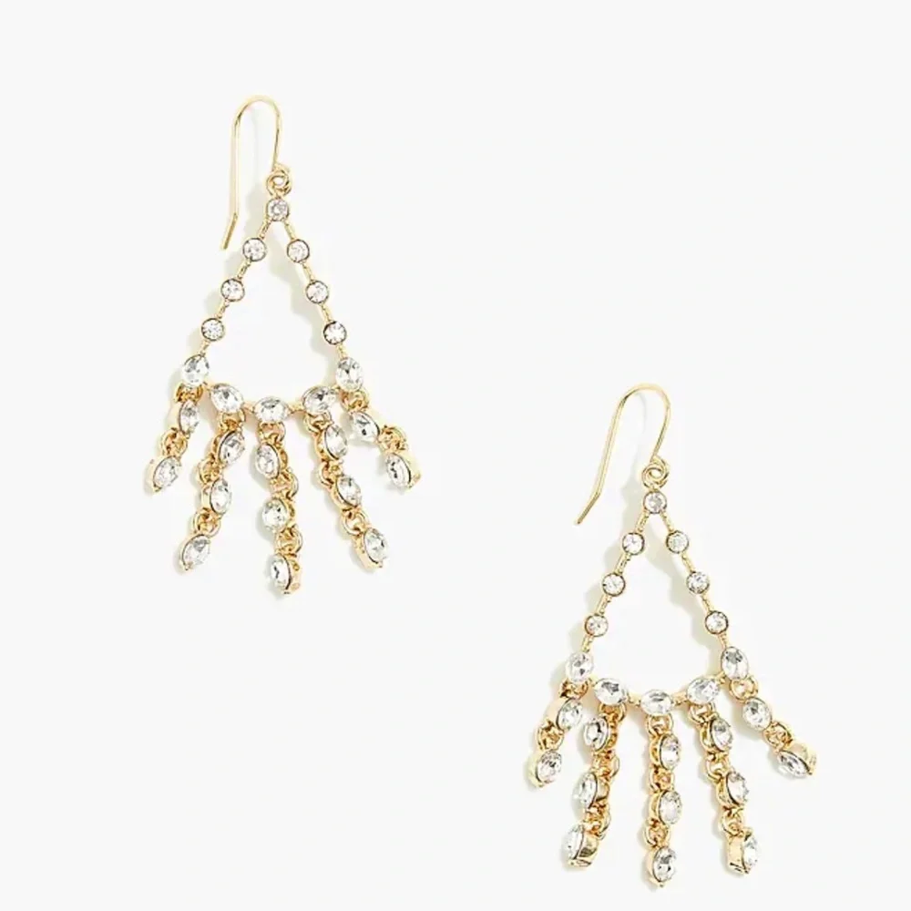 J. Crew Factory Crystal Dabgly Statement Earrings NWT